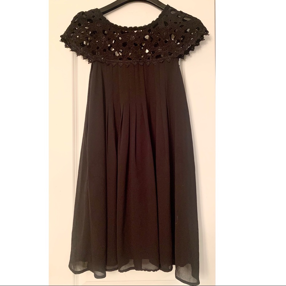 Sheer Black Dress with Lace Top. Size M.